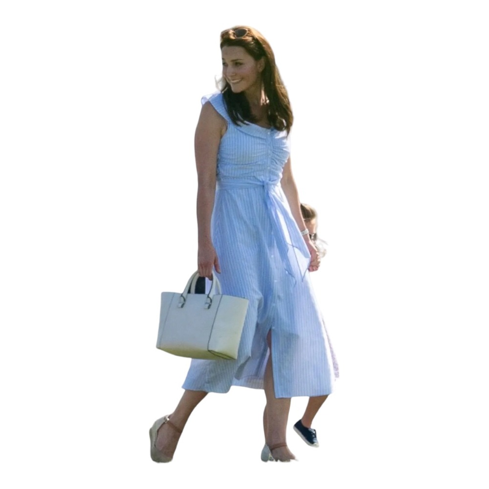 Zara flowing blue and white striped dress M like new